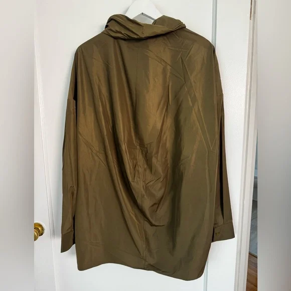 Tibi Italian Sporty Nylon Cowl Neck Top - Picture 8 of 13